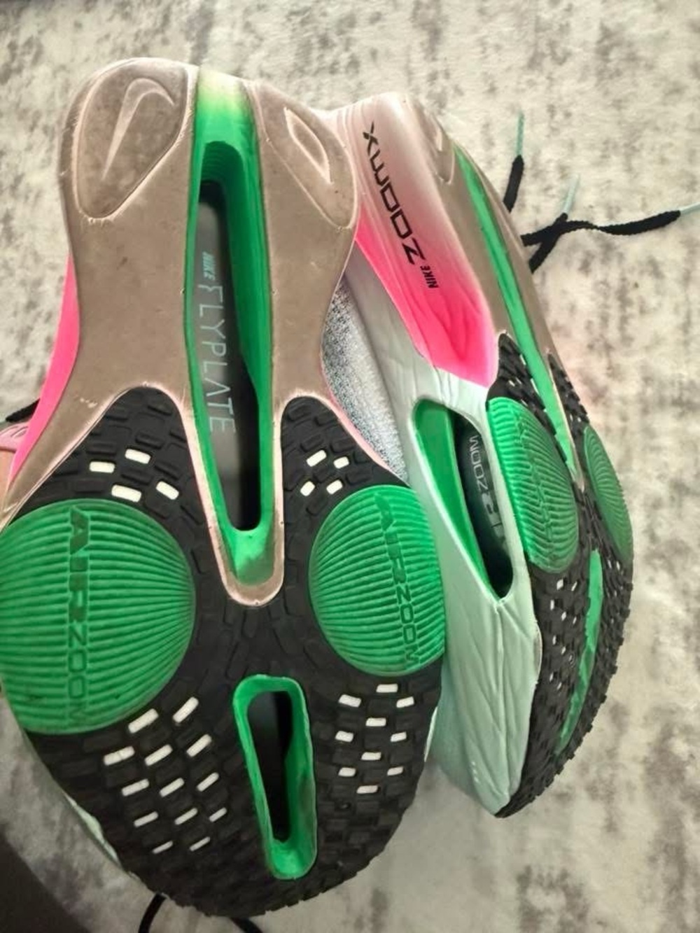 Nike Women's Nike Alpha Black Pink Road Racing Athletic Shoes - Picture 2 of 3